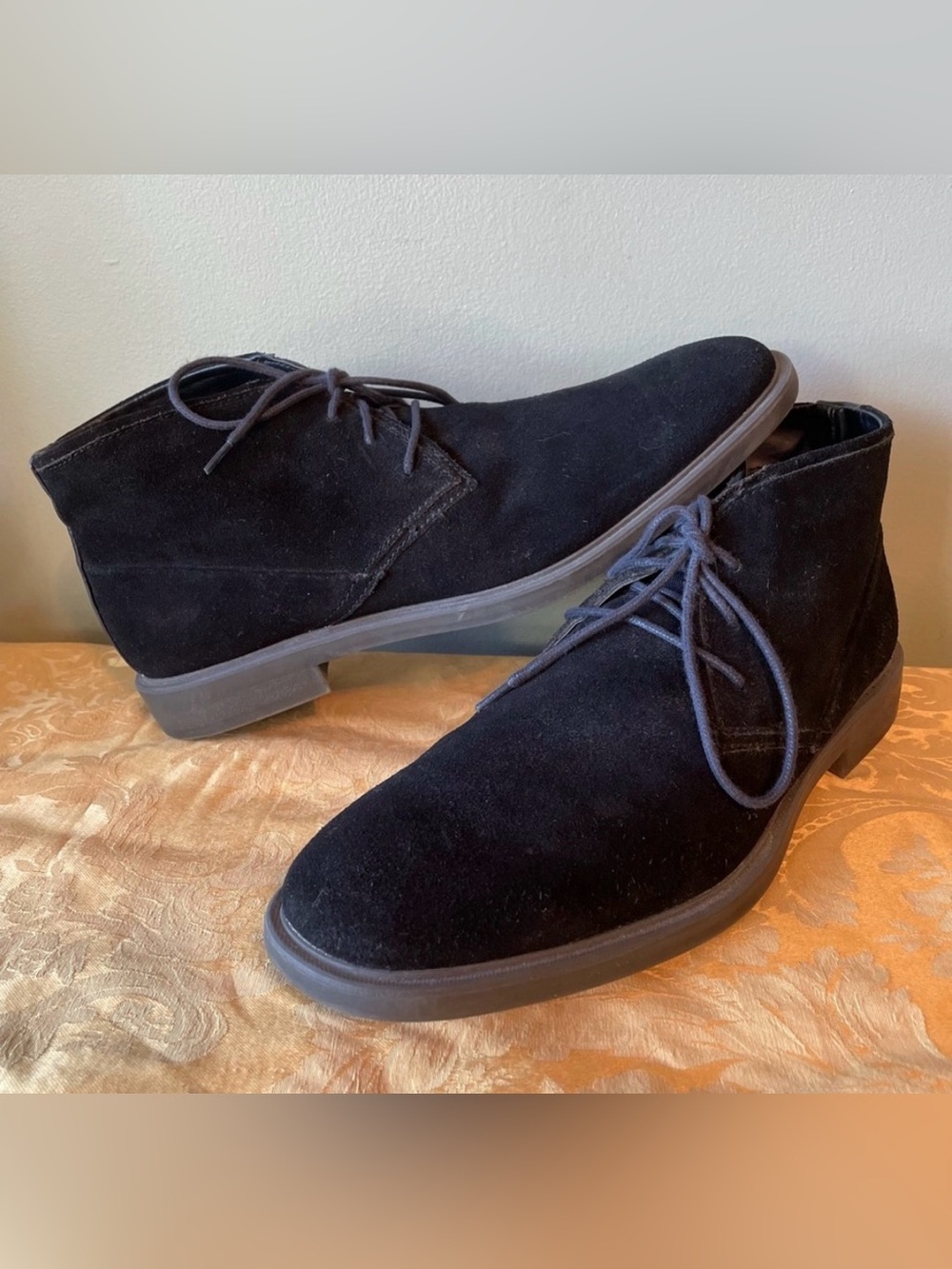 Calvin Klein Ulysses Black Suede Ankle Chukka Boots